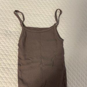 Brandy Melville Grey Scalloped tank